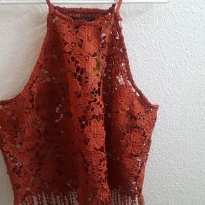 Lace Halter Crop Top